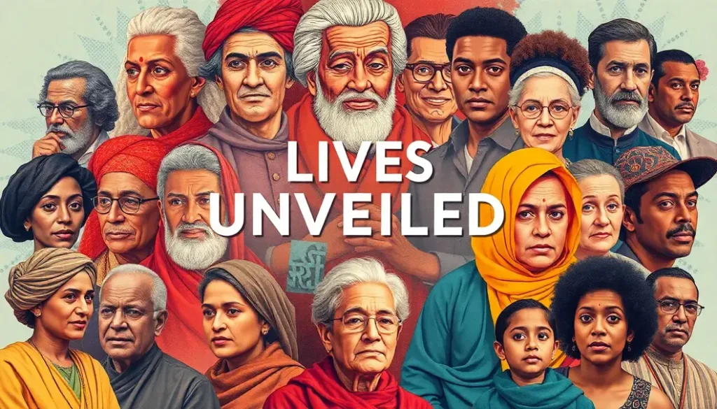 A collage of various historical and modern figures from diverse backgrounds.